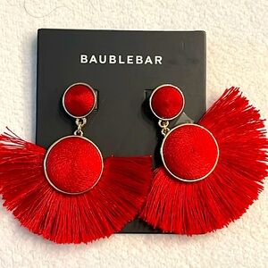 Bauble Bar fringe earrings Red